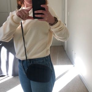 Baggu navy blue suede crossbody purse